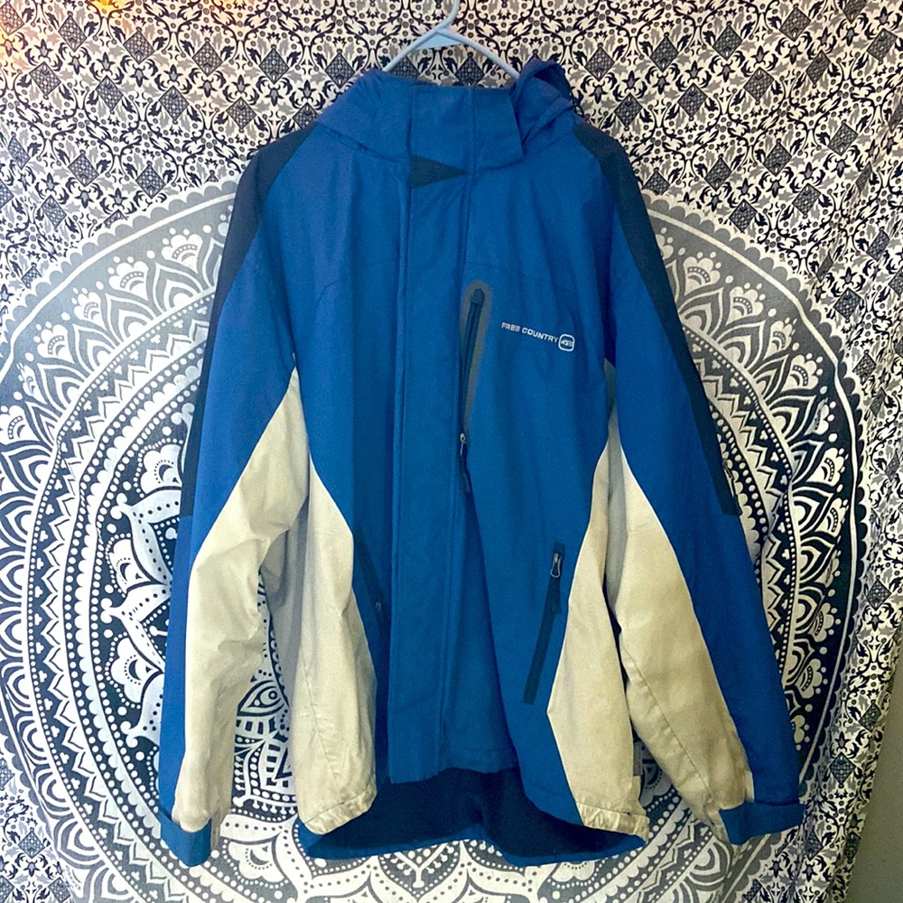 Blue Winter Jacket with Hood